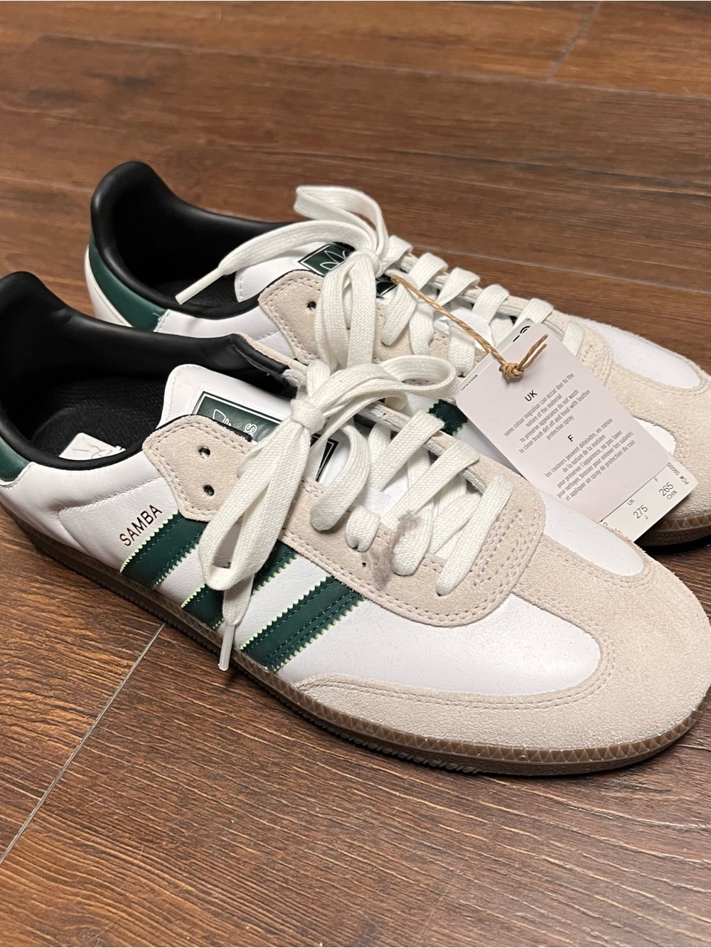 🆕 adidas Samba ADV Leather Sneakers in White, Green & Gum Men’s NWT SZ 9.5 - Picture 5 of 9